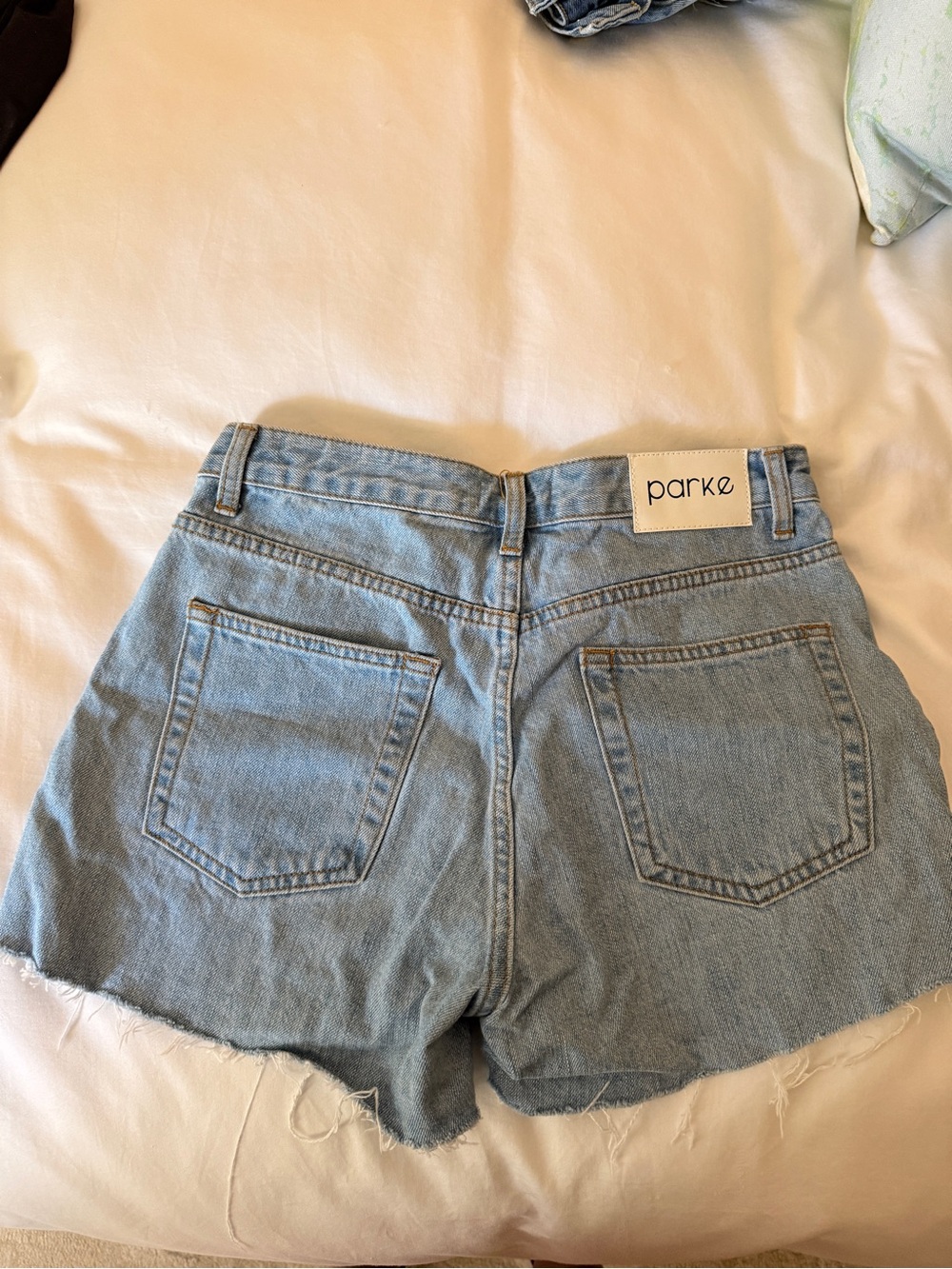 Parker Washed Light Blue Denim Cutoff Shorts